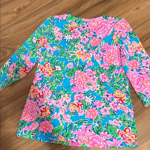 Lilly Pulitzer Pink and Blue Floral Top - Picture 5 of 8
